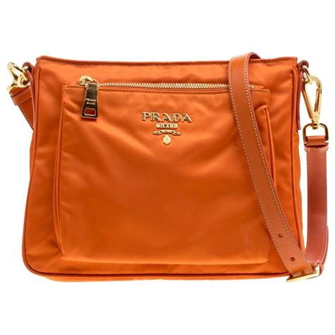 prada leather hand bag orange|prada nylon shoulder bag price.